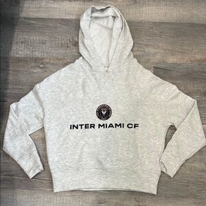 Inter Miami CF Women's Cropped Gray Hoodie